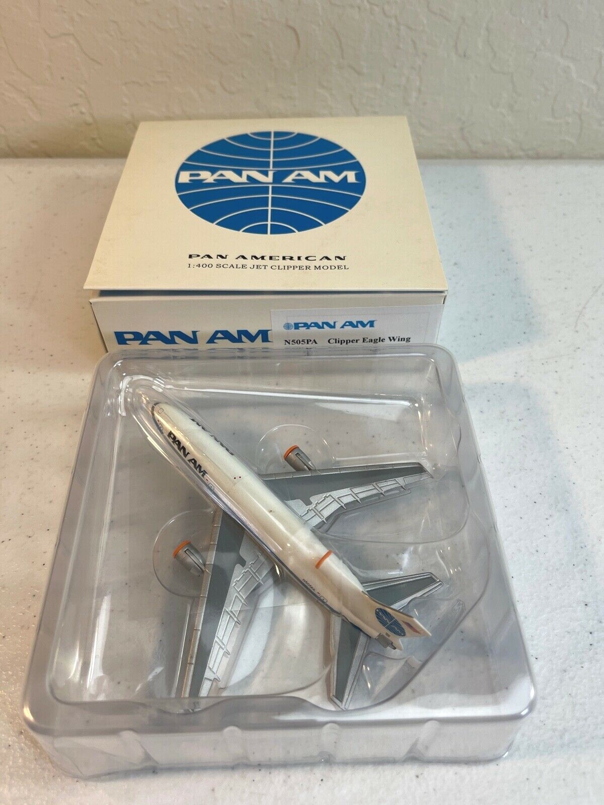1:400 BLUE BOX PAN AM L-1011 1970S COLORS CHROME BELLY CLIPPER EAGLE WING N505PA