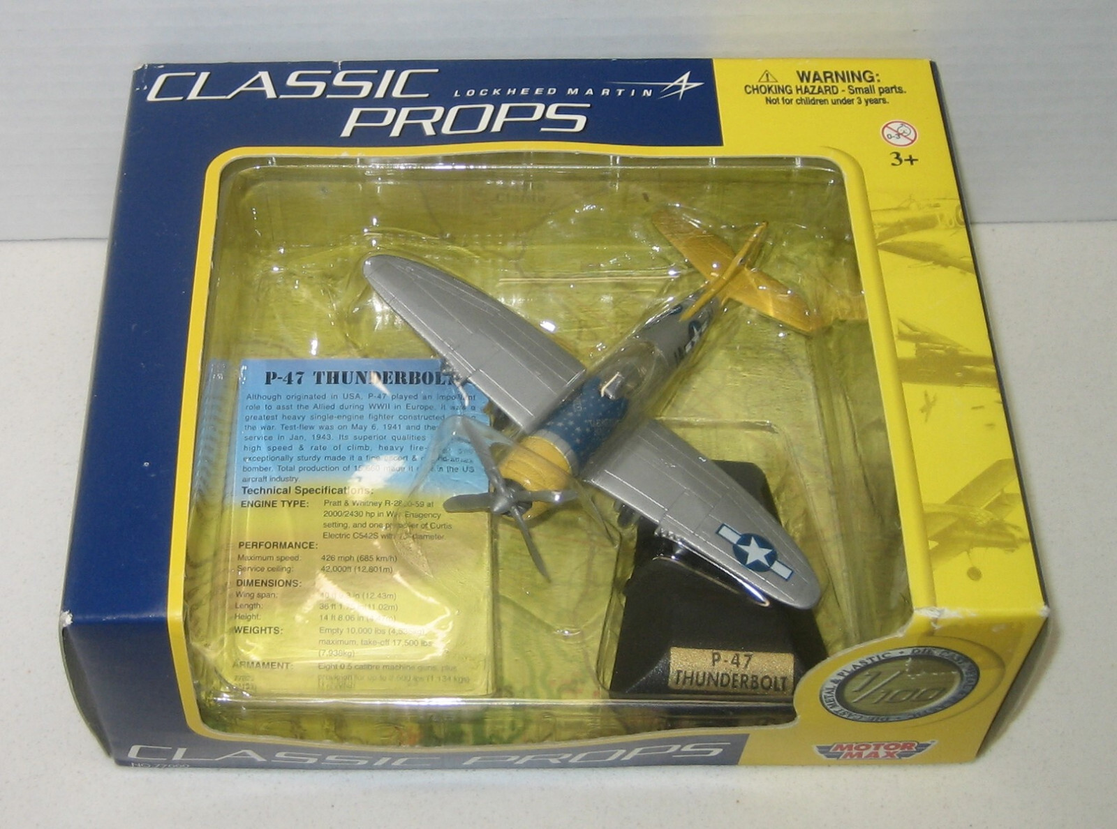 Motor Max Skywings Classic Props US WWII P-47 Thunderbolt Tarheel Hal 77023