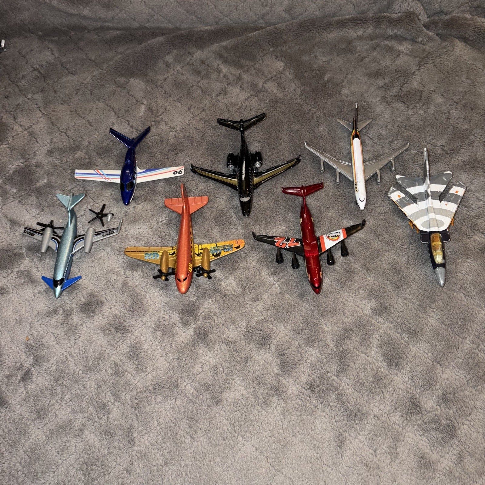Lot Of 7 Diecast Matchbox Planes Jet Airplanes 62 Island 90 Max Freight 72 Flyer