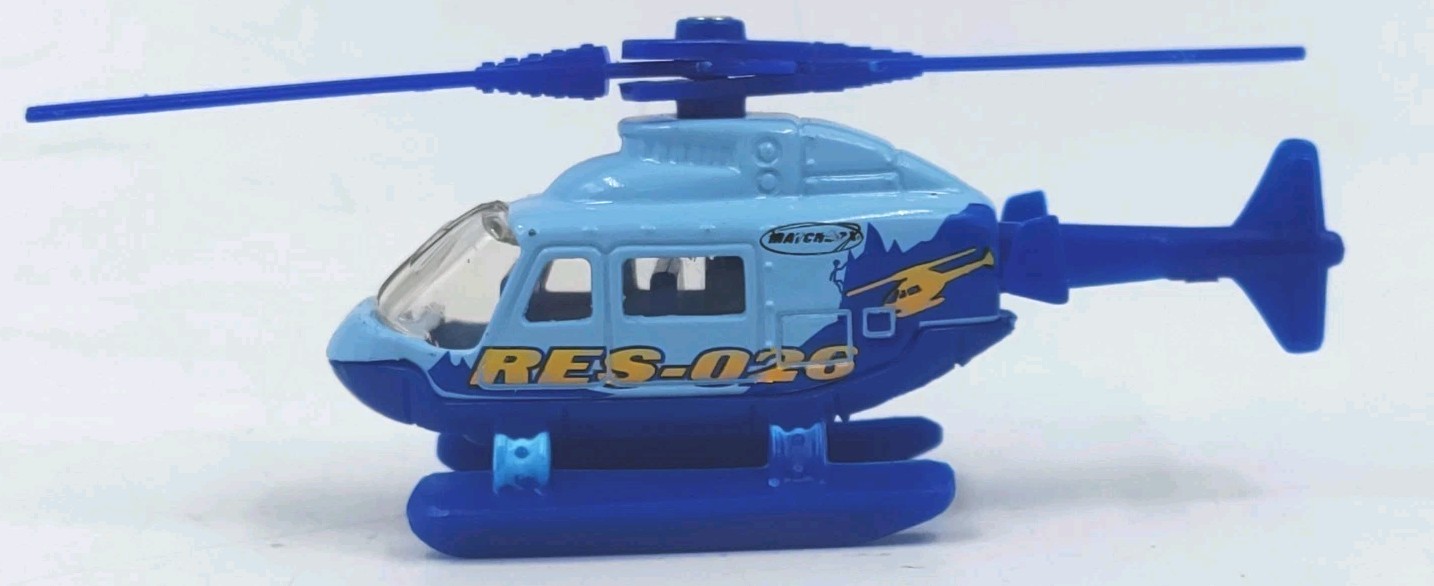 Matchbox 1998 Rescue Chopper Helicopter RES-Q26 Blue 1:80 Diecast Loose