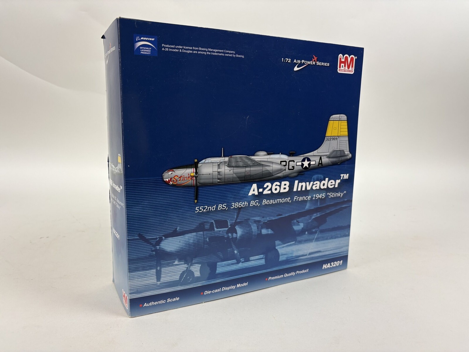 HOBBY MASTER 172 AIR POWER SERIES A-26B INVADER WITH ORIGINAL BOX HA3201