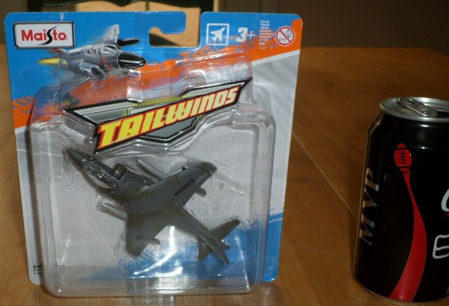 AV-8B HARRIER II, JET FIGHTER, [MAISTO-TAILWINDS] DIE CAST METAL TOY PLANE, VINT