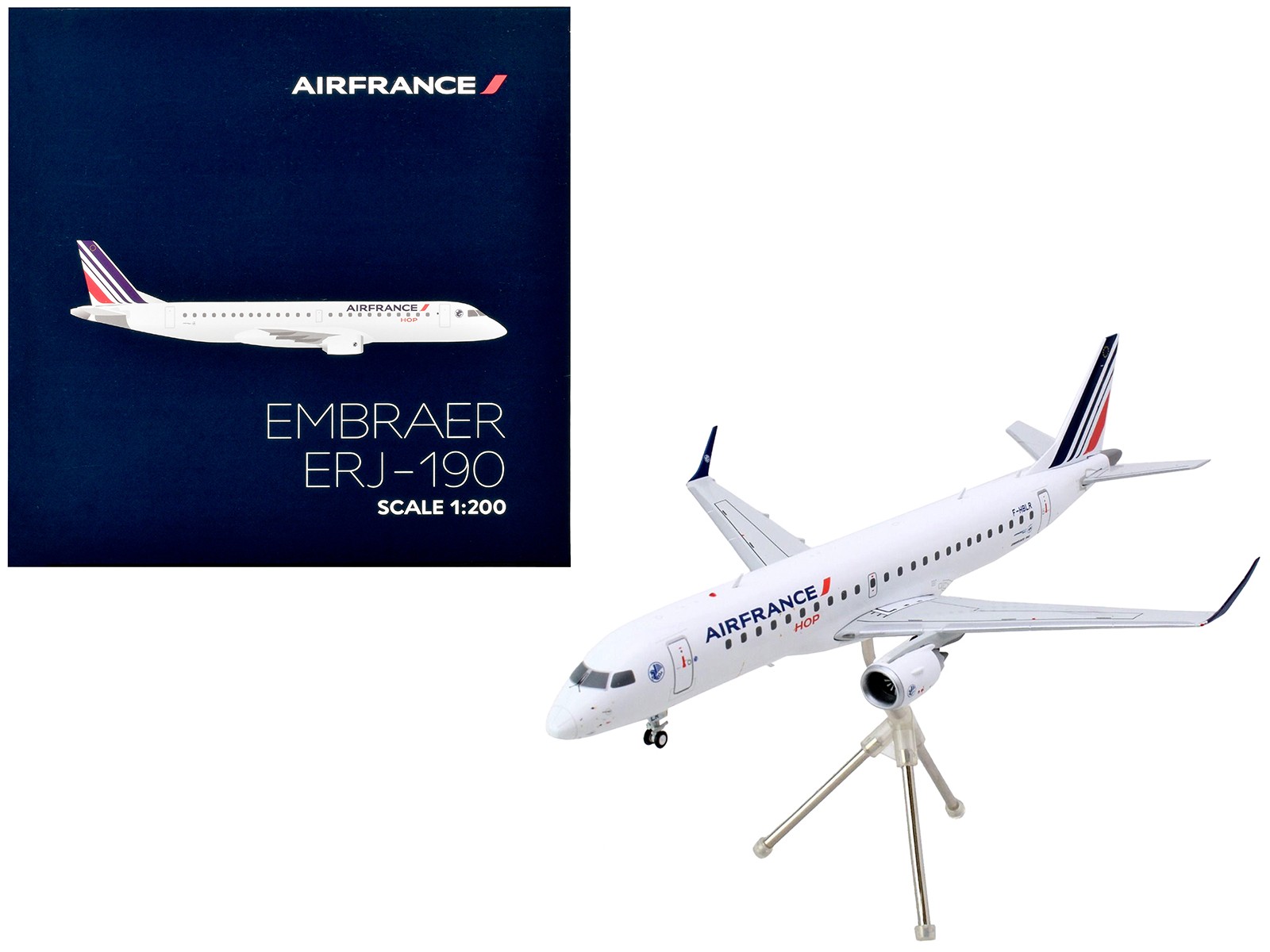 Embraer ERJ 190 Commercial Aircraft White with Striped Tail Series 1/200 F HBLN