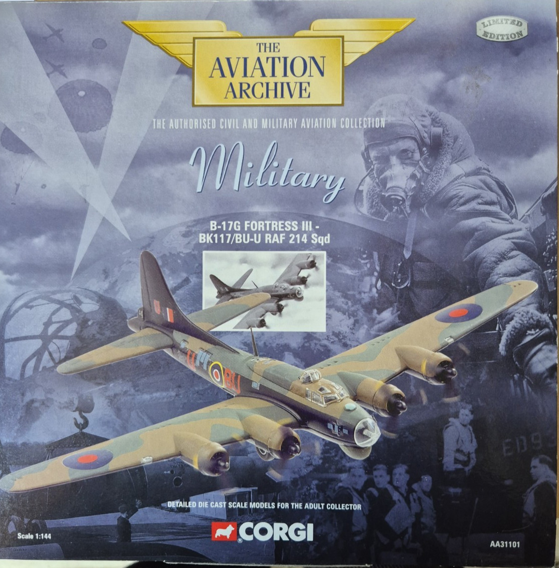 Corgi AA31101 B-17G Flying Fortress III BK117/BU-U RAF 214 Sqn