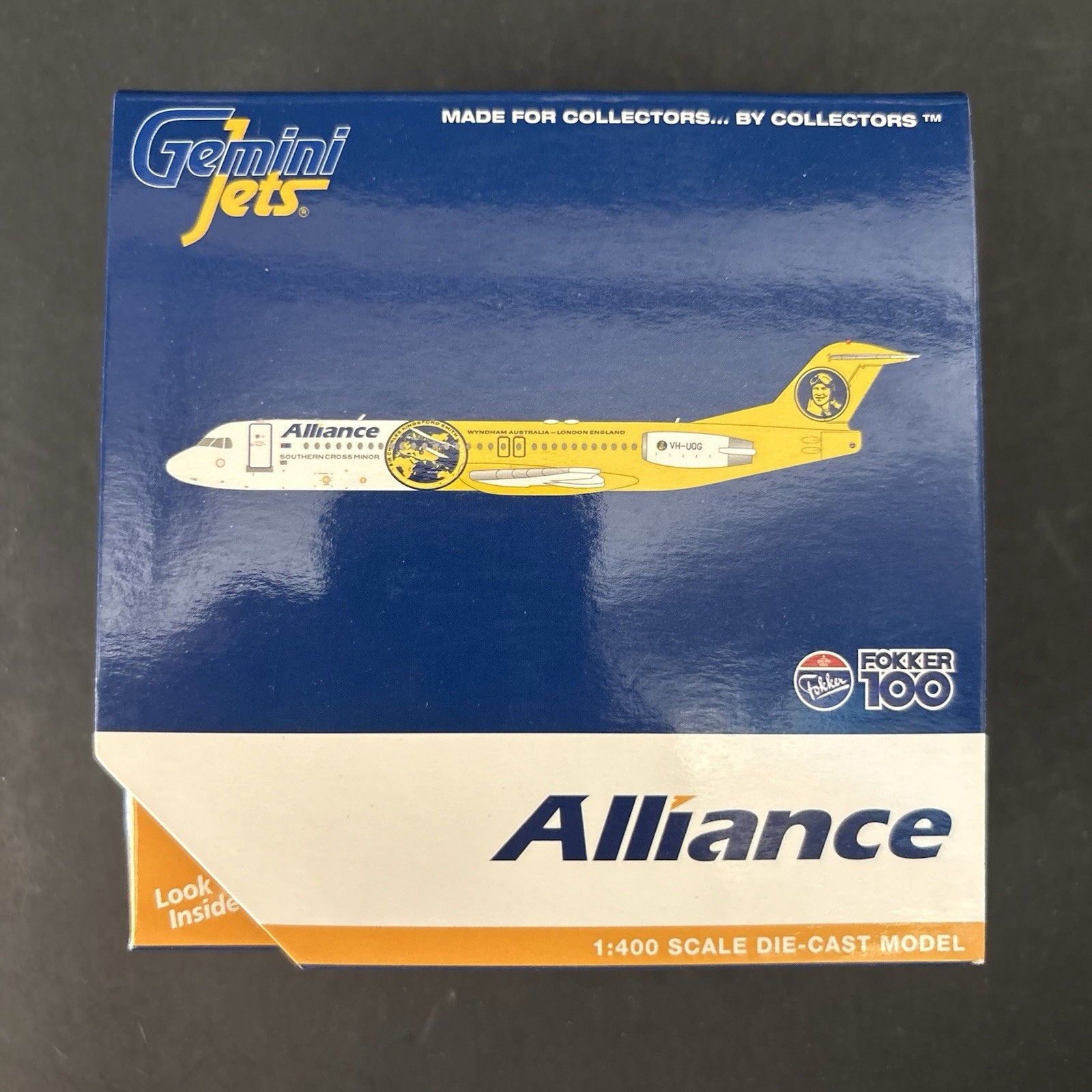 GeminiJets 1:400 Alliance Airlines Fokker F-100 VH-UQG GJUTY1996 Scale Model