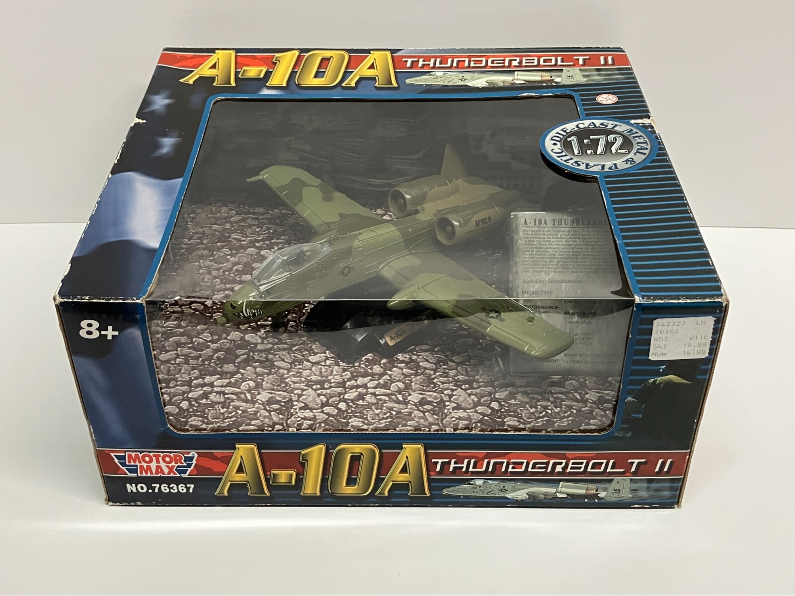 A-10A THUNDERBOLT II Motor Max 1:72 scale die-cast no. 76367