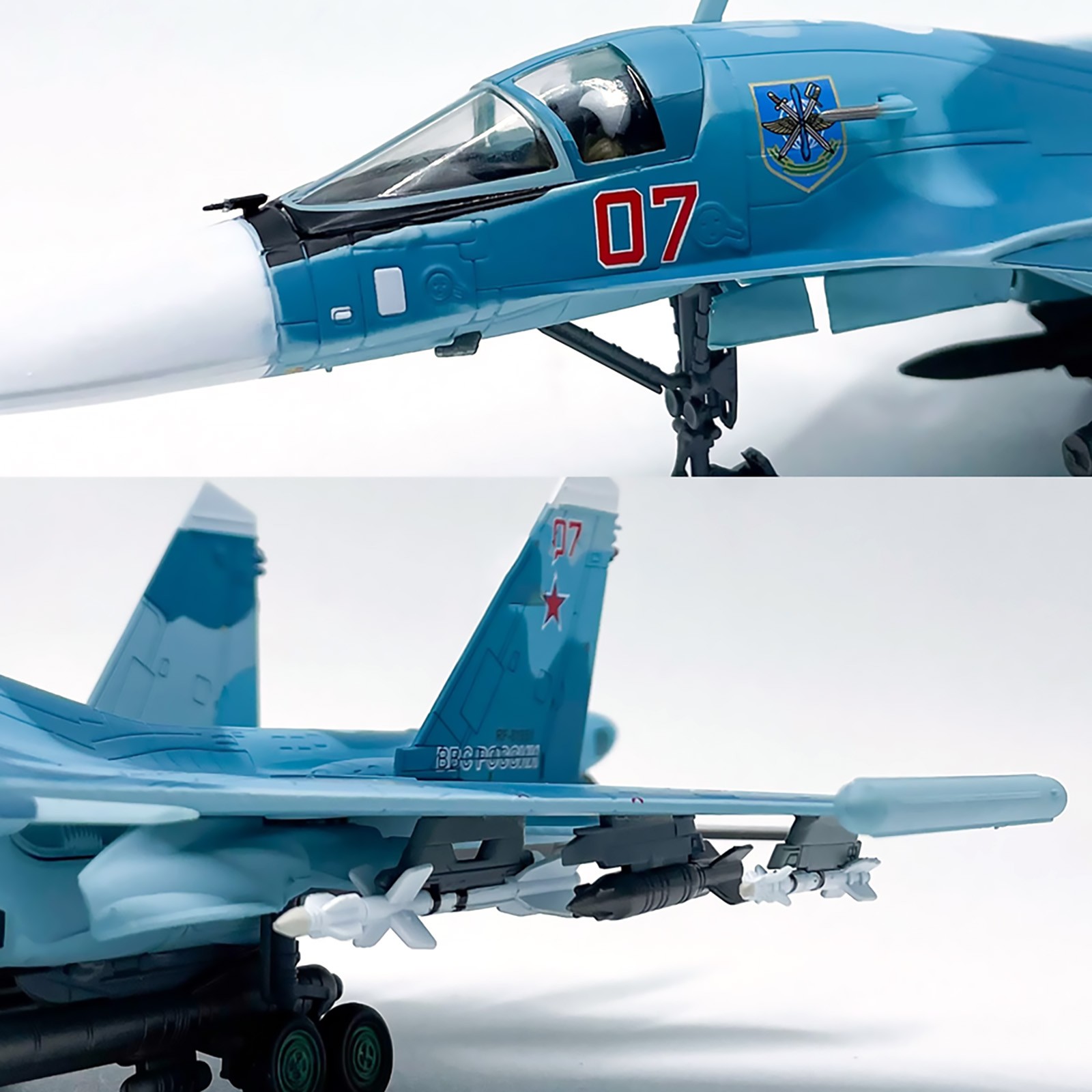 1:100 Scale Russia Su-34 Fighter Alloy Aircraft Model Souvenir Static Display