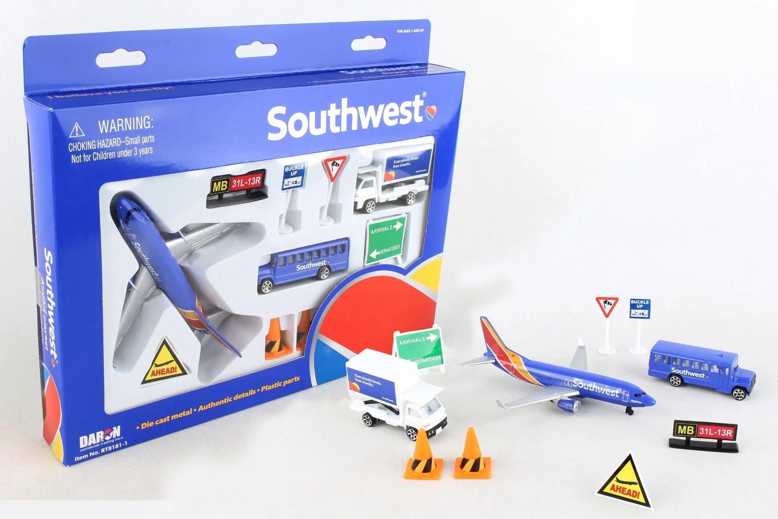 Daron Playset Southwest Airlines Airport Play Set (New Colors) RT8181-1
