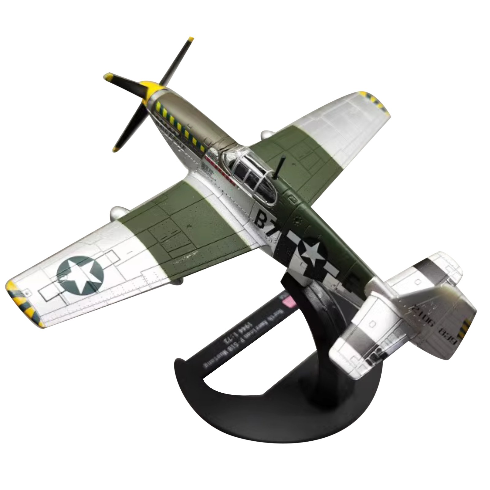 14cm Diecast Alloy 1/72 WWII North American P-51B Mustang Fighter Model Craft