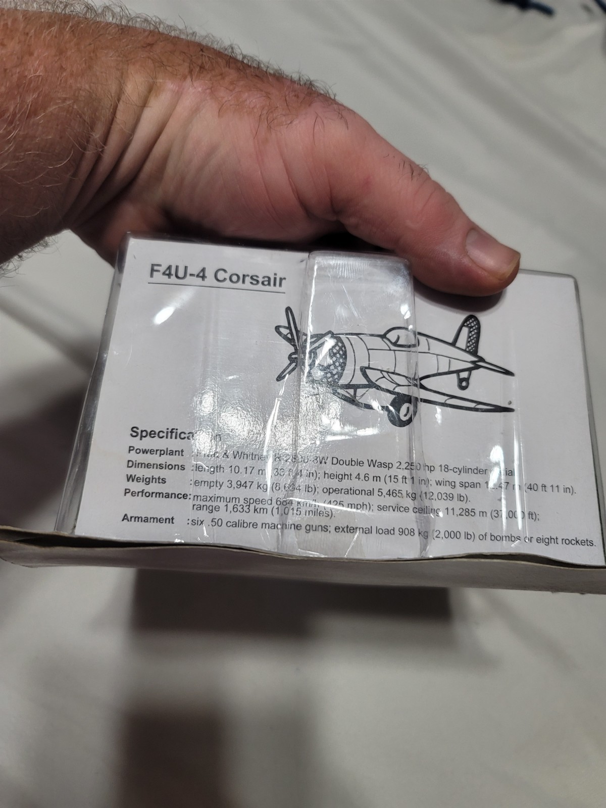 Vintage Classic Air Fighter, Motorized Pull and go, F4U-4 Corsair