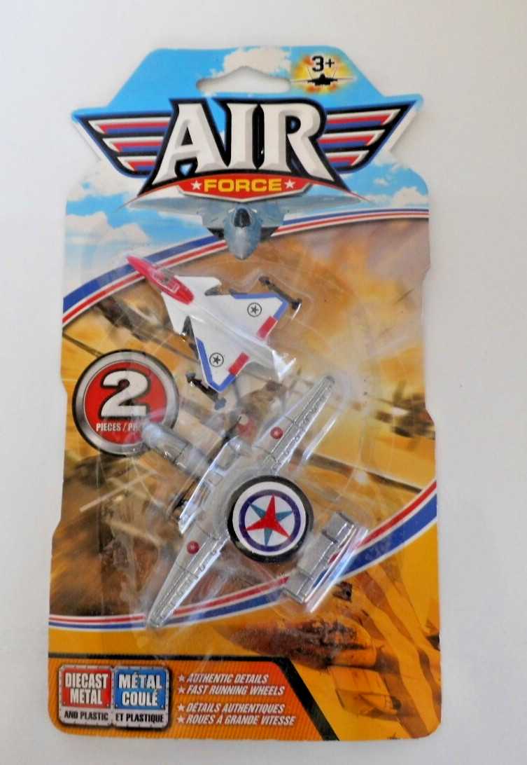 (M 3) Air Force Diecast Metal & Plastic 2 Piece Jets Toys ~New In Package
