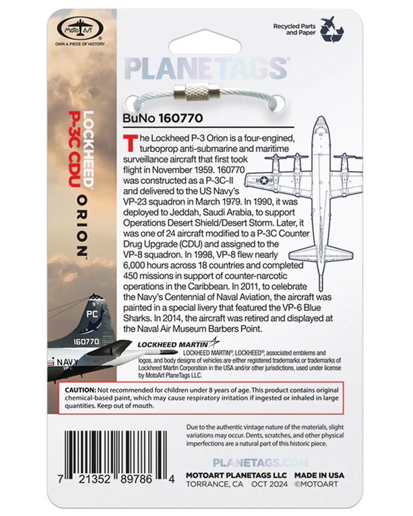 MotoArt Planetag Real aircraft skin U.S. Navy Lockheed P-3C Orion BuNo 160770