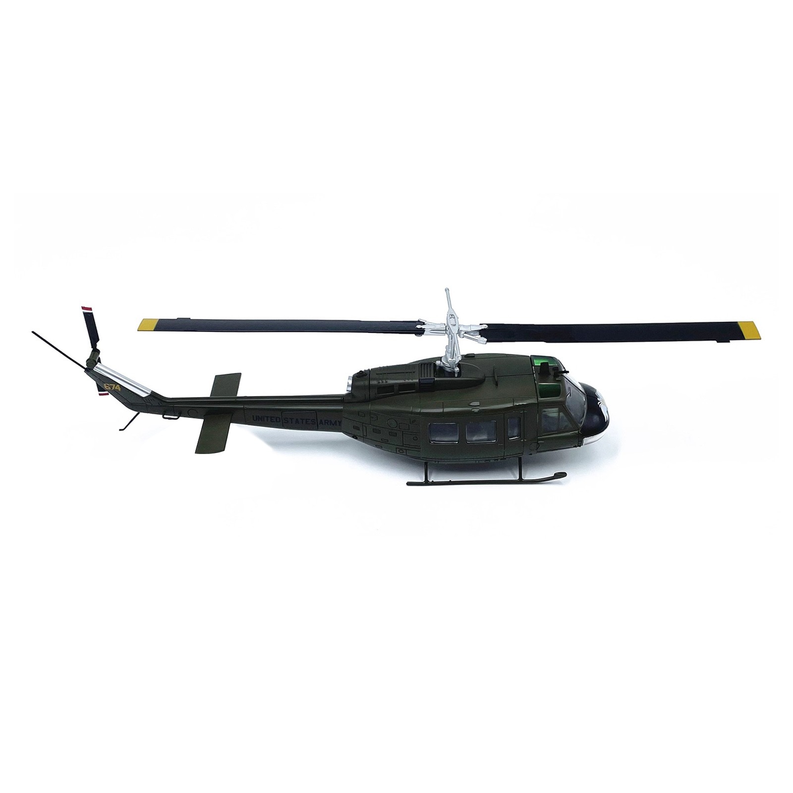 Authentic UH-1 Iroquois Helicopter Diecast Model 1:48 Scale Rotating Parts Gift