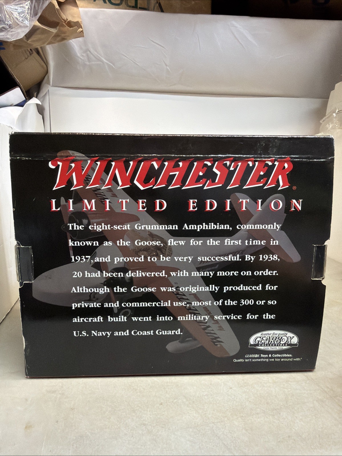 GEARBOX LIMITED EDITION WINCHESTER GRUMMAN GOOSE REPLICA COIN BANK AIRPLANE NIB