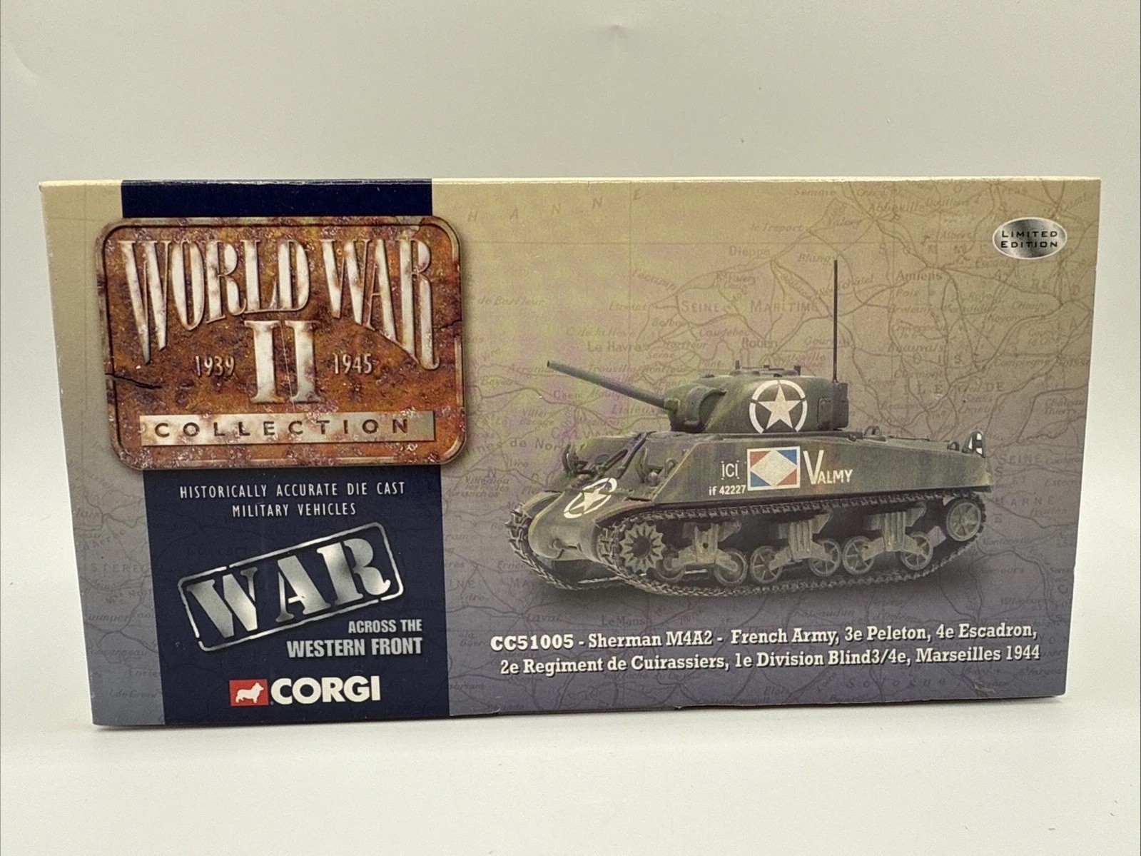 M4A2 SHERMAN FRENCH ARMY MARSEILLES 1944 – CORGI CC51005 Limited Edition NEW