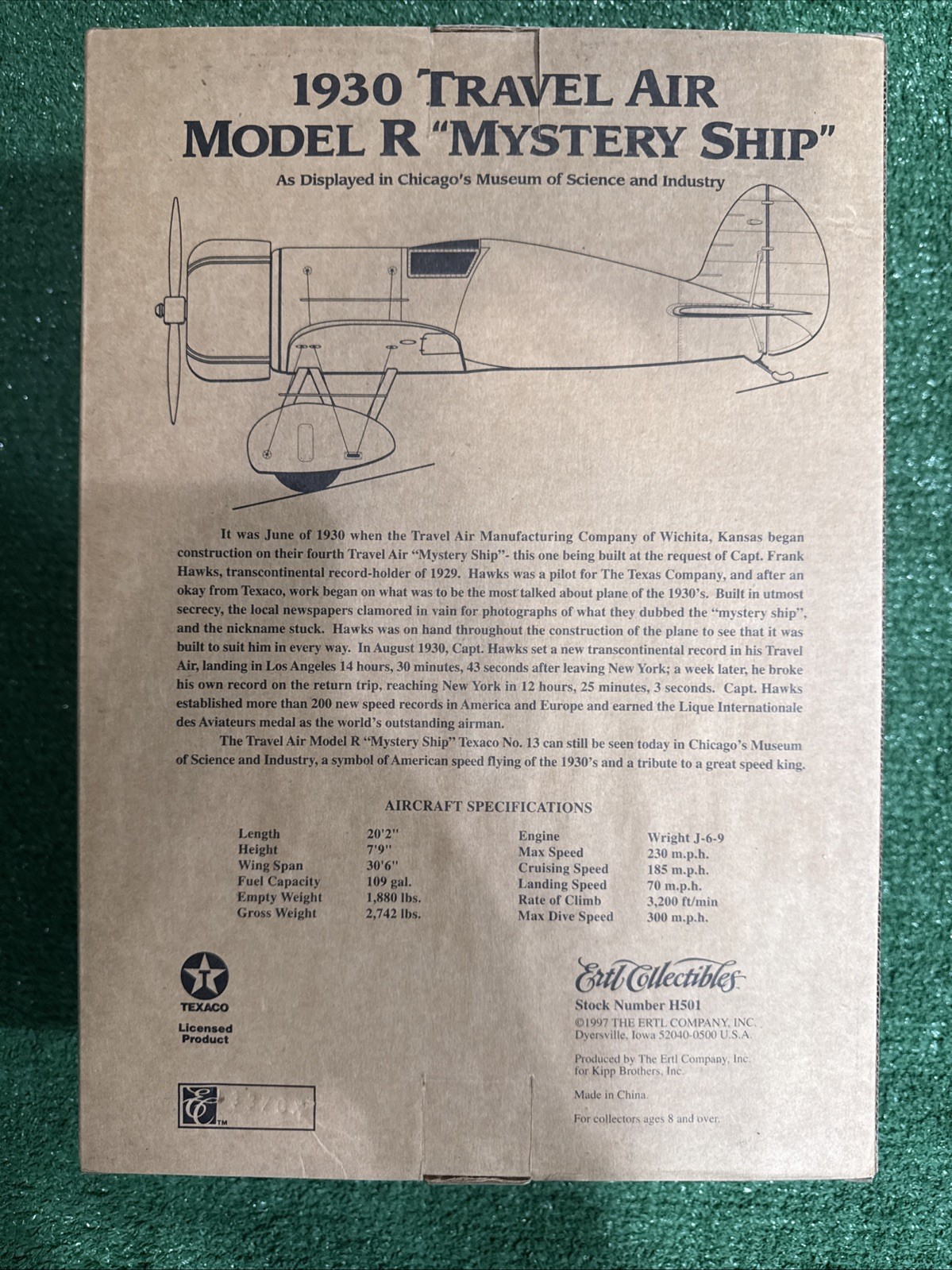 Wings of Texaco 1930 Travel Air Model R Mystery Ship Airplane Bank 5th in Series