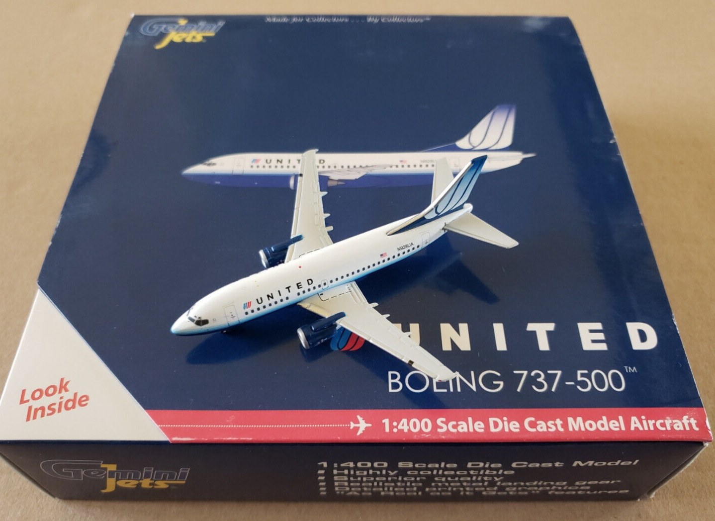 1:400 Boeing 737-500 United Airlines N928UA Gemini Jets GJUAL423