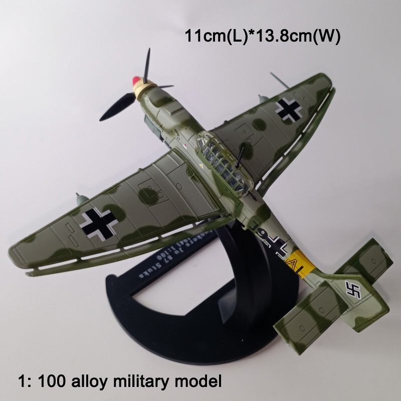1:100 Scale Alloy Diecast Military Model WW2 Junkers JU 87 Stuka Bomber Aircraft