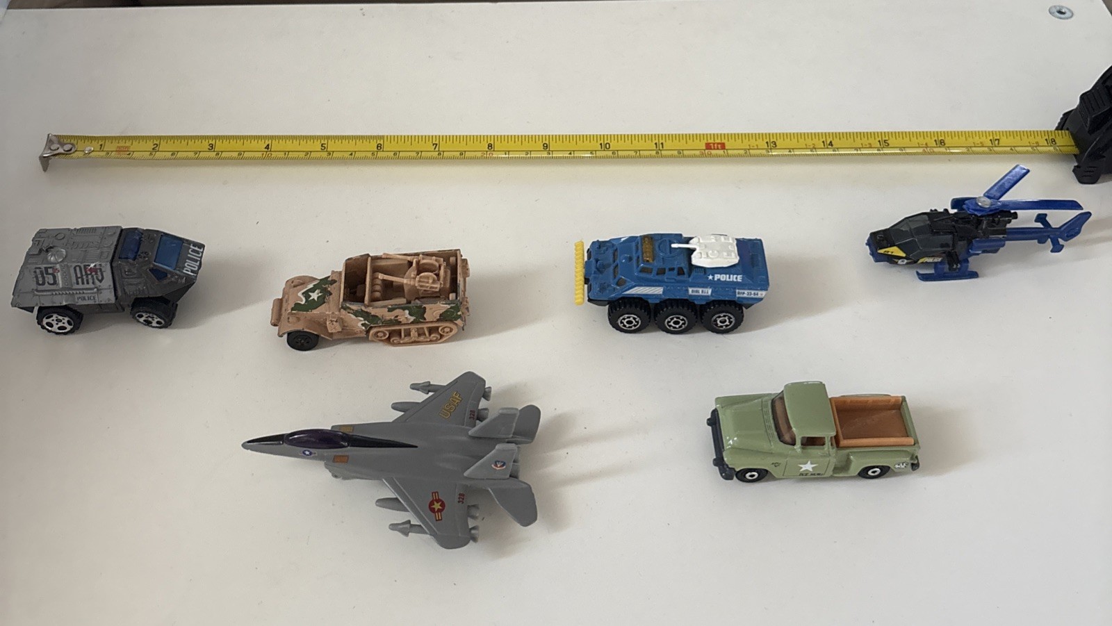 Mixed Military & Police Diecast Vehicle Lot Matchbox/Hotwheels