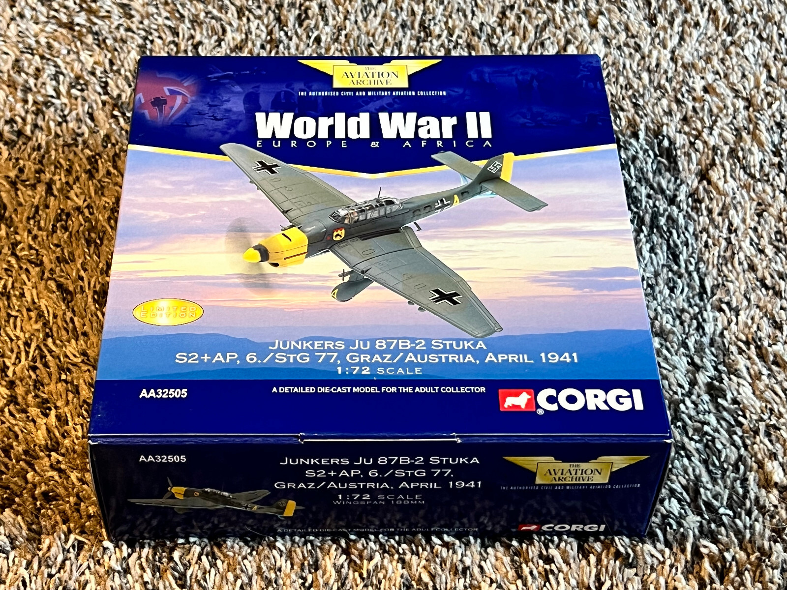 New CORGI 1:72 JUNKERS JU87B-2 STUKA GRAZ/AUSTRIA April 1941