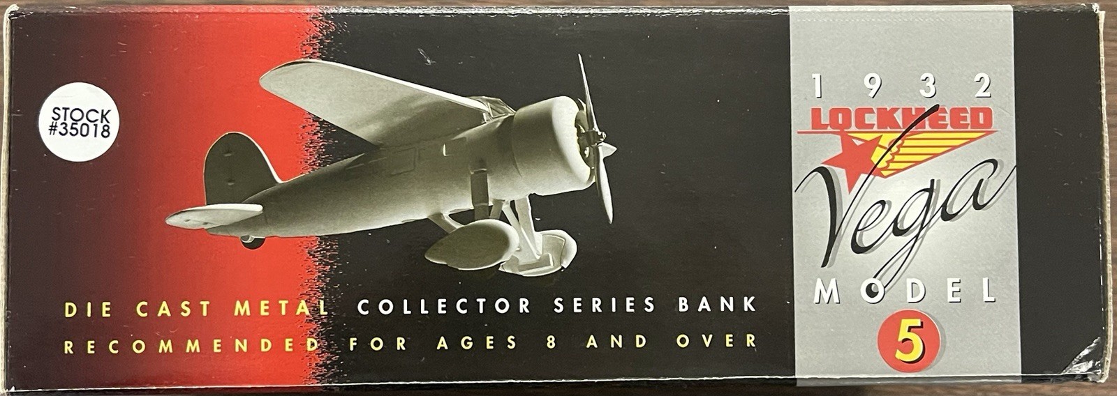 Liberty Classics 1932 Lockheed Vega Model 5 Signal Gasoline Airplane Bank NIB