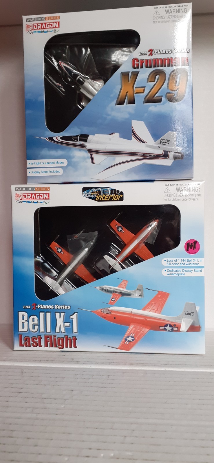 2 DRAGON WINGS No51024 GRUMMAN X-29 & No51025 BELL X-1 LAST FLIGHT – 1.144