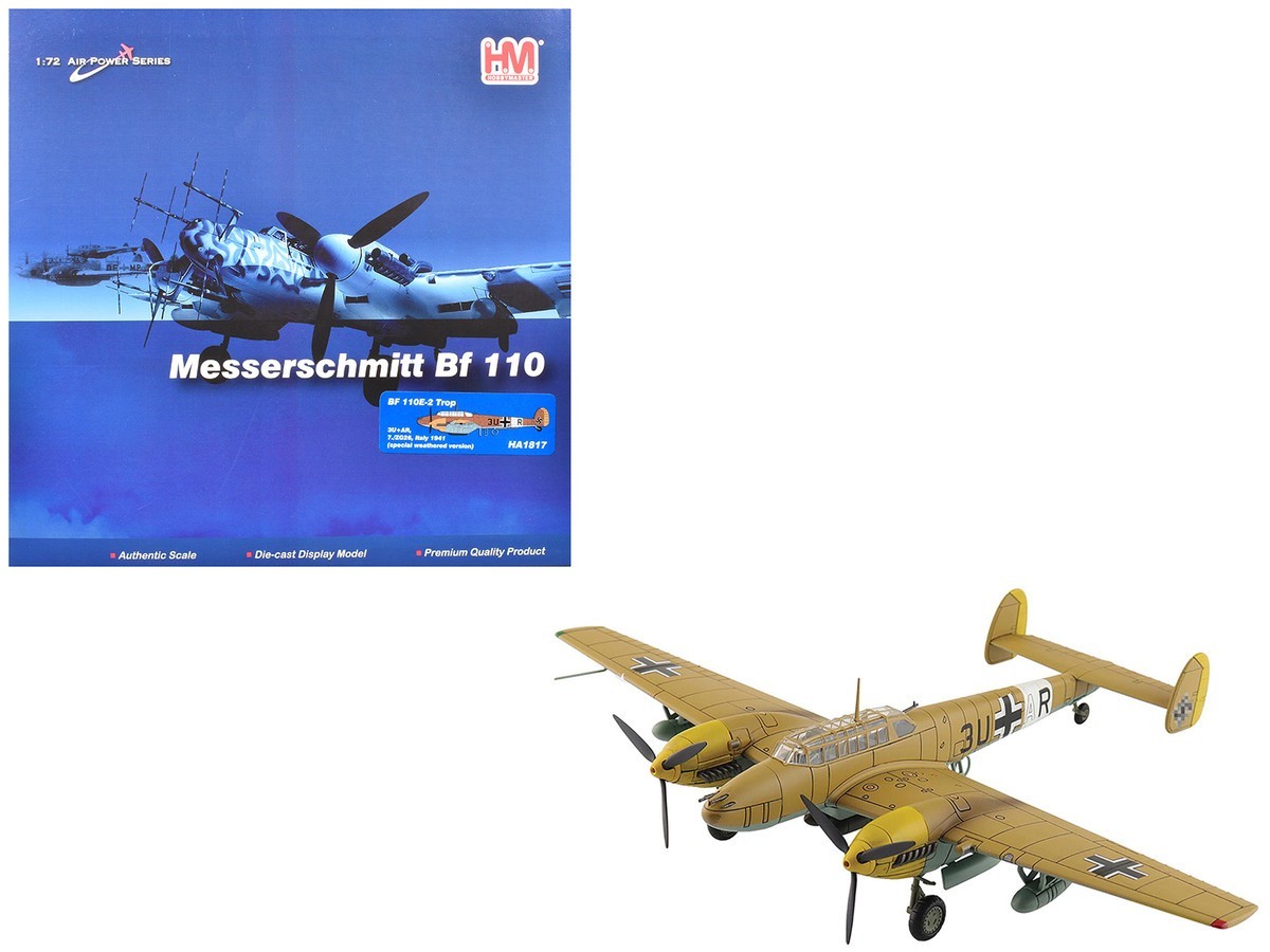 Messerschmitt BF 110E-2 Trop Fighter Aircraft 3U+AR 7./ZG26 Italy 1941 1:72