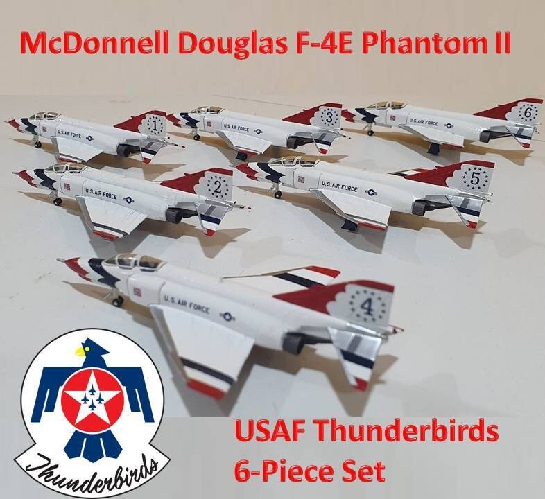 Hogan Wings M-Series 60005 1/200 F-4E Phantom II USAF Thunderbirds, 6-Piece Set