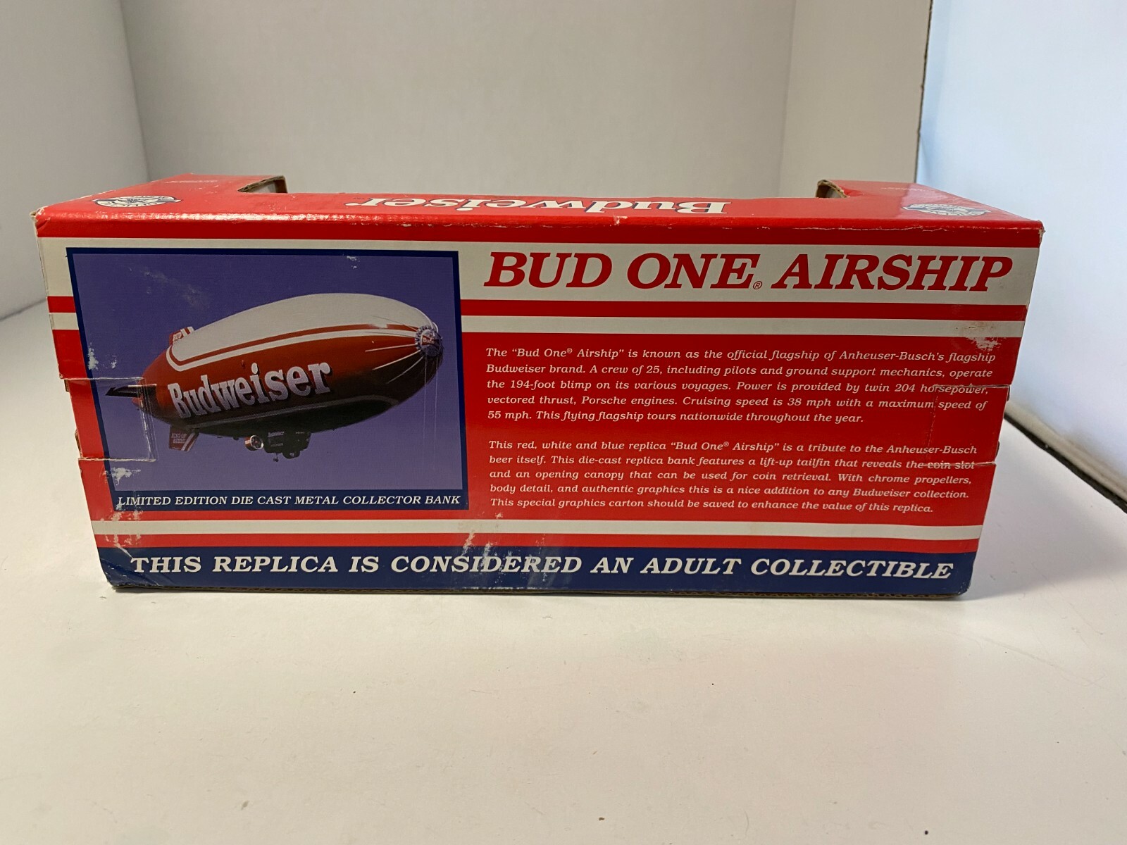 SPEC CAST LIBERTY CLASSICS BUDWIEISER BUD ONE AIR SHIP BLIMP RED AND WHITE