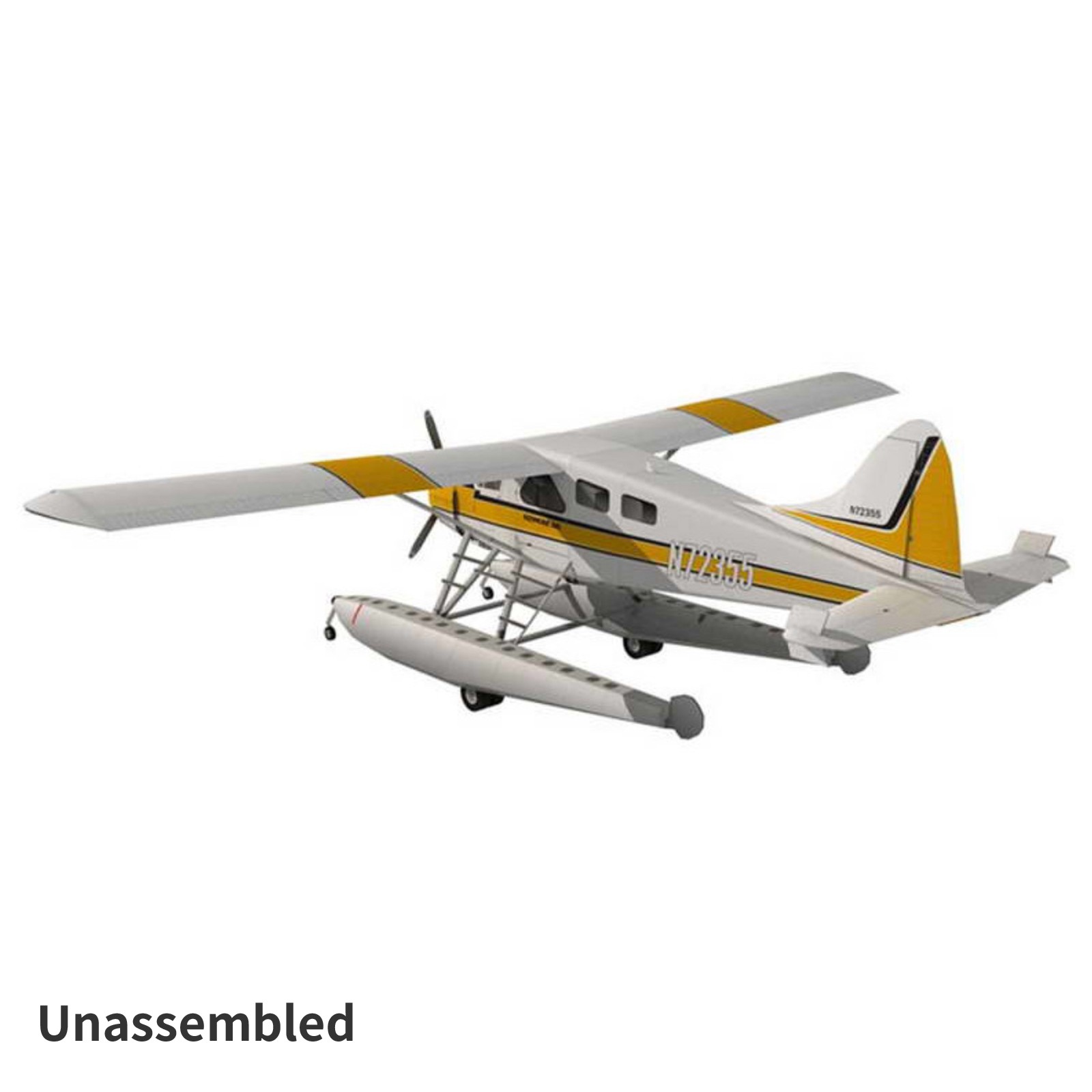 1:32 Unassembled DHC-2 Beaver Float Seaplane Paper Model Aircraft Christmas Gift