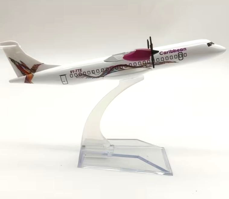 RARE CARRIBEAN AIRLINES ATR 72-600 AIRCRAFT 1:400 DIECAST 6 in NEW PLANE MODEL