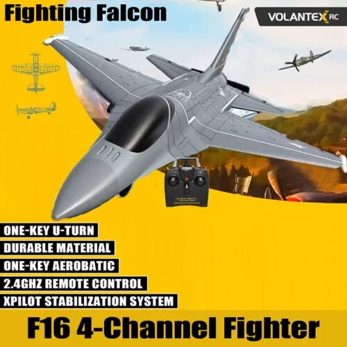 US Foam Aircraft VOLANTEX 2.4G F16 4CH Fighting Falcon Remote Airplane Flight