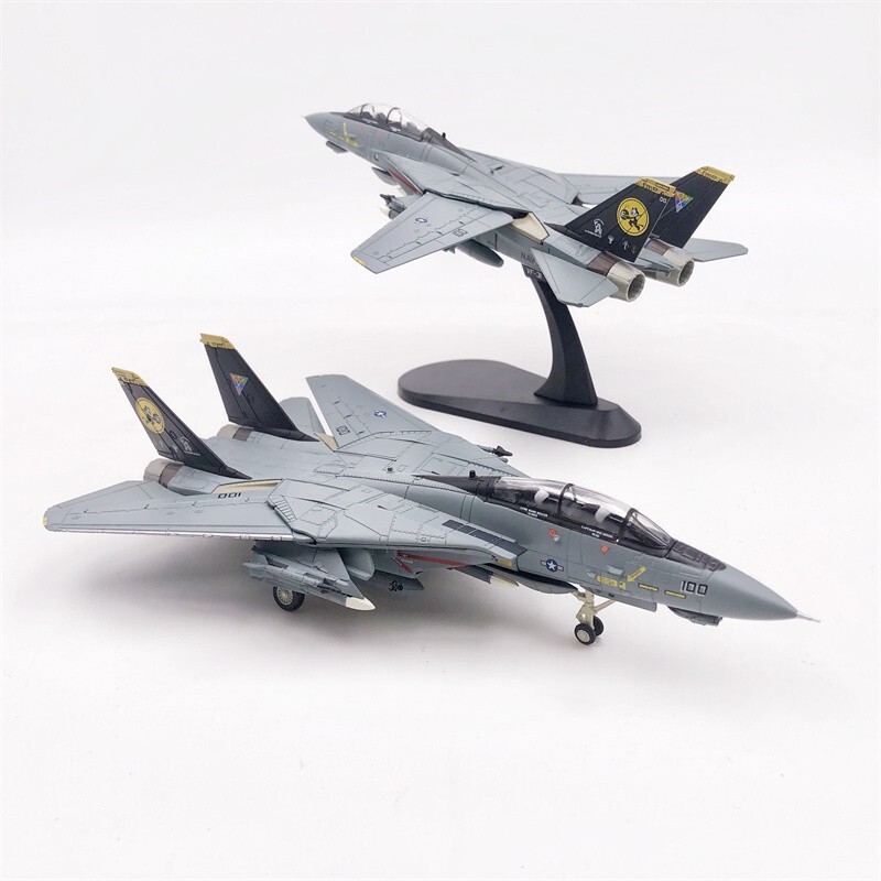 1:100 F-14D Tomcat Bomb Cat Squadron VF31 Fighter Model Diecast MilitaryAircraft