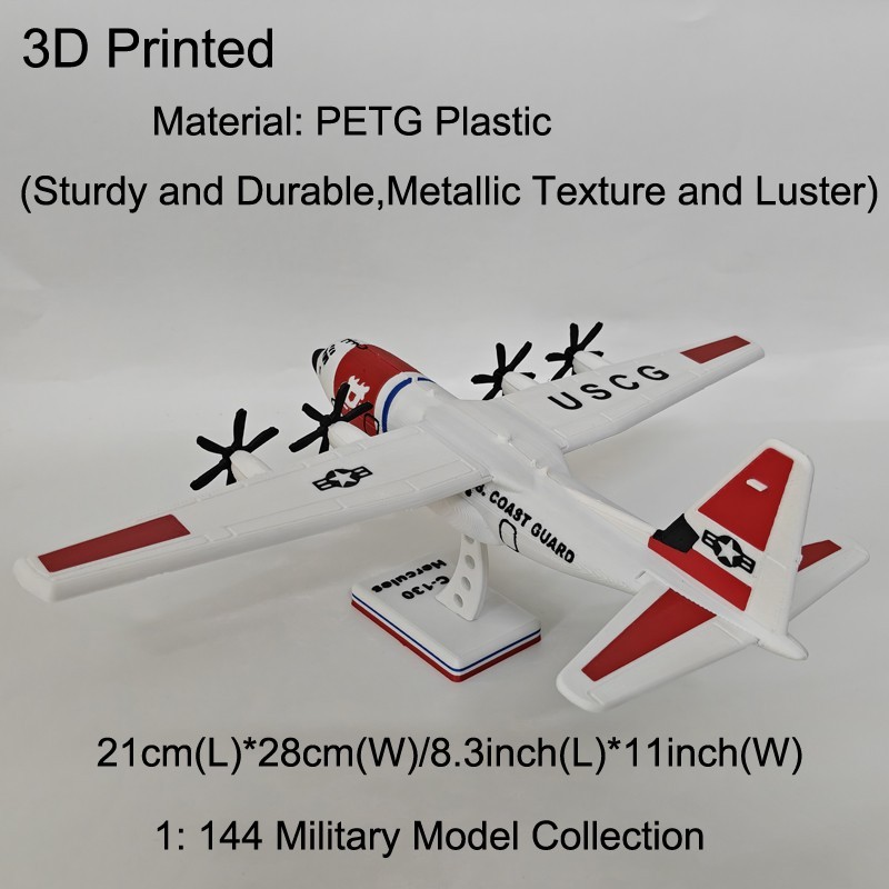 1:144 USCG Lockheed C-130 Hercules Aircraft Model 3D Printed Military Collection