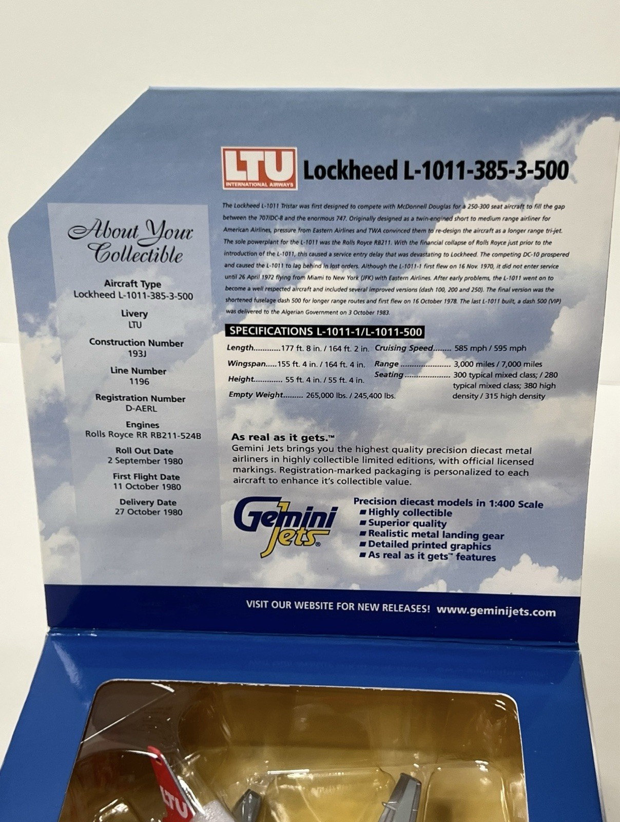 Gemini Jets Lockheed L-1011-385-3-500 1:400 LTU International Airways