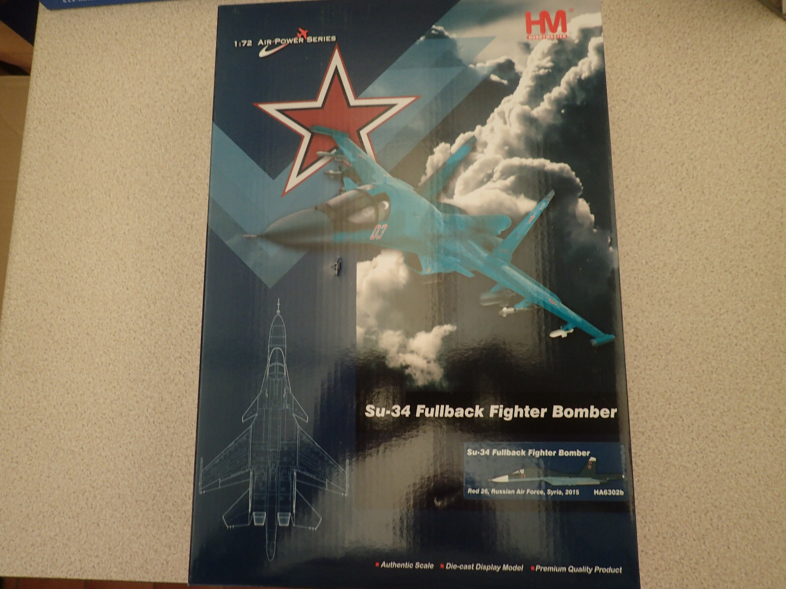 Hobbymaster HA6302B SU-34 Fullback Fighter Bomber Red 26 Syria 2015 Untouched