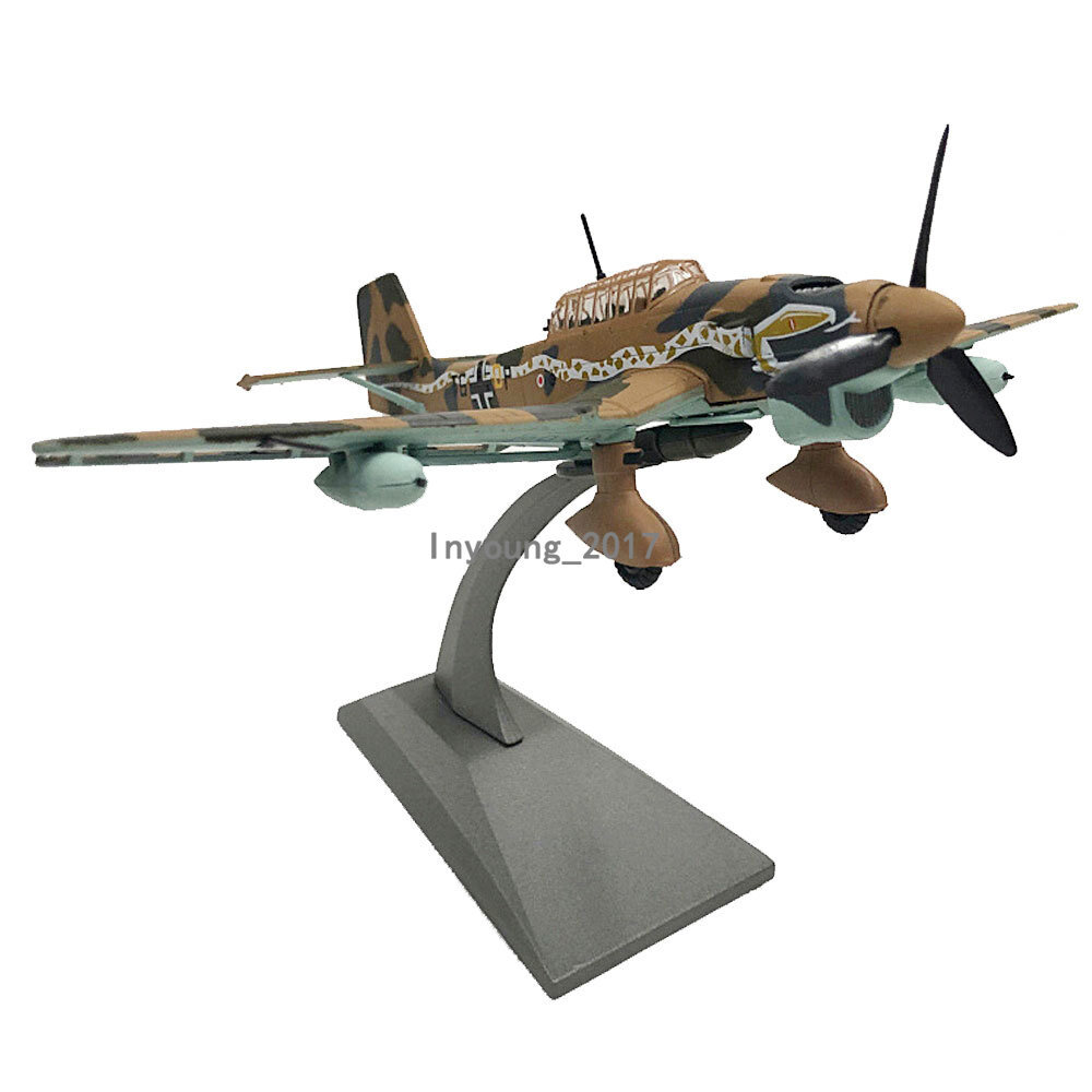 1/72 1935 WWII Stuka JU-87 Fighter Plane Model Diecast Airplane Model Collection