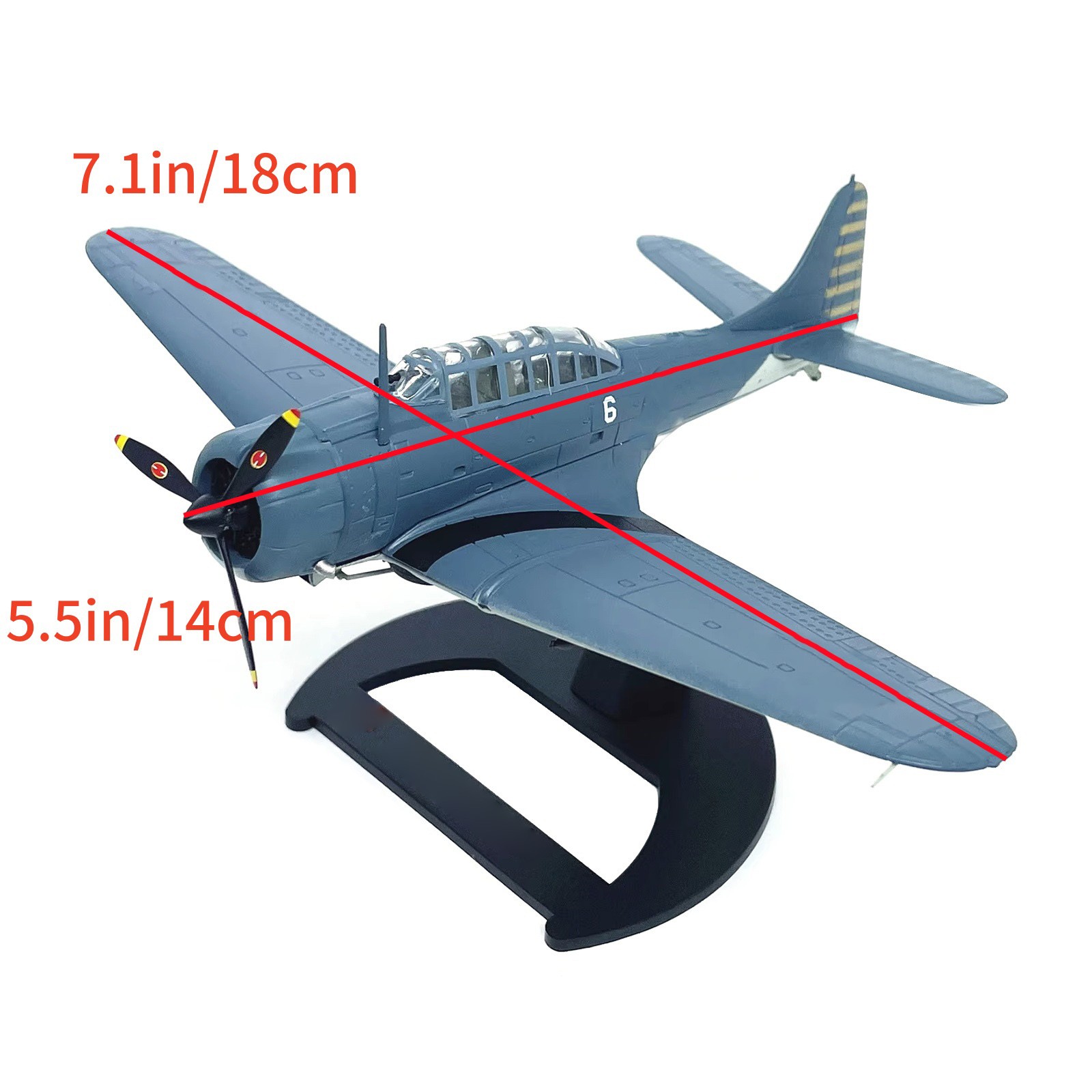 SBD Dauntless Dive Bomber Model 1/72 Scale Diecast Alloy with Display Base