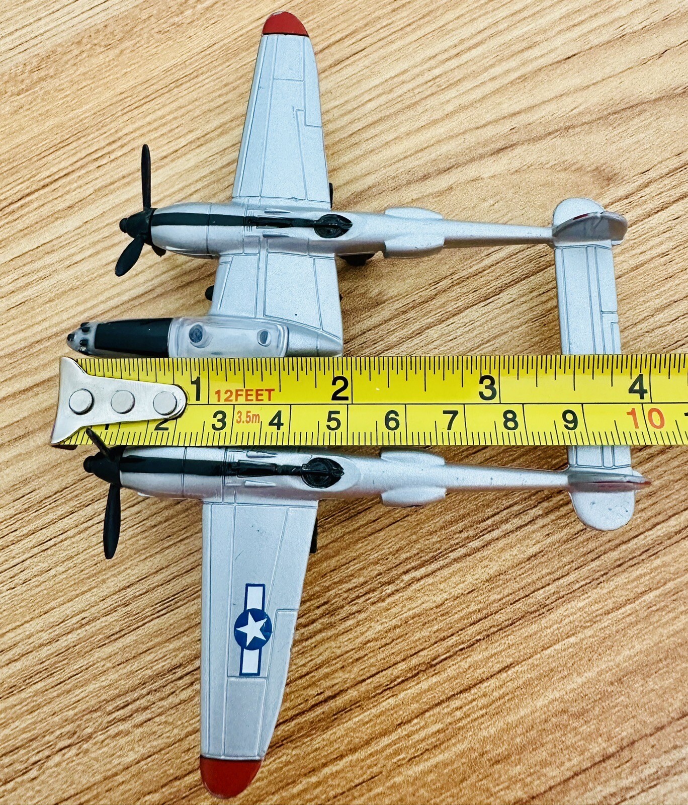 Toys R Us True Heroes Diecast Lockheed Martin P-38 Lightning 4 x 5” Airplane Toy