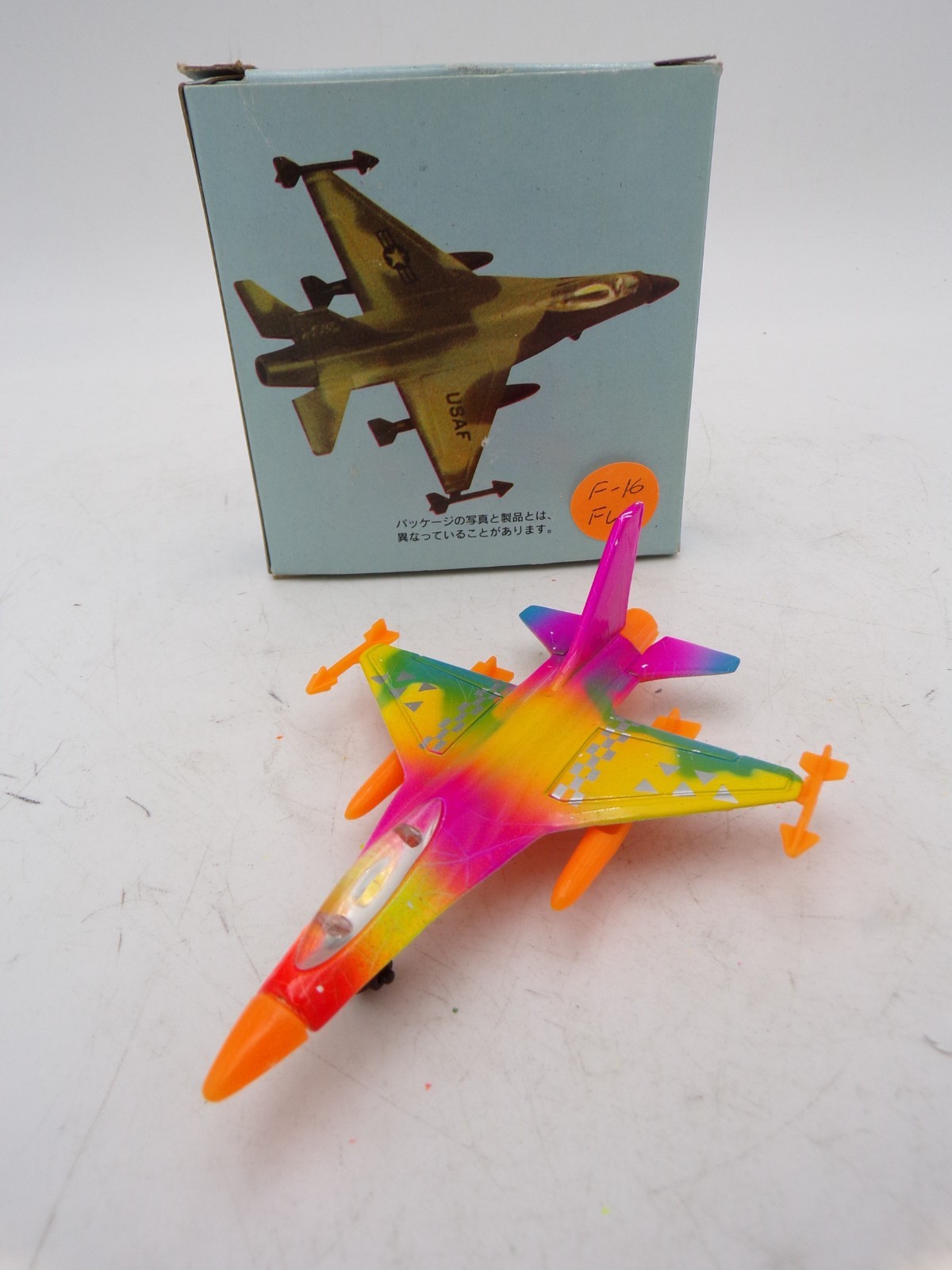 90’s Super Dyna Flites Diecast F-16 Fighting Falcon Hot Wings Fluorescent MIB 1