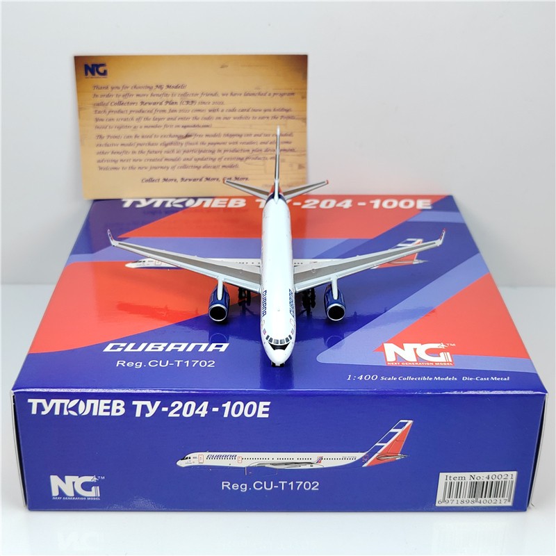 1:400 NG Models Cubana de Aviación Tu-204-100E Airplane Diecast Aircraft Model