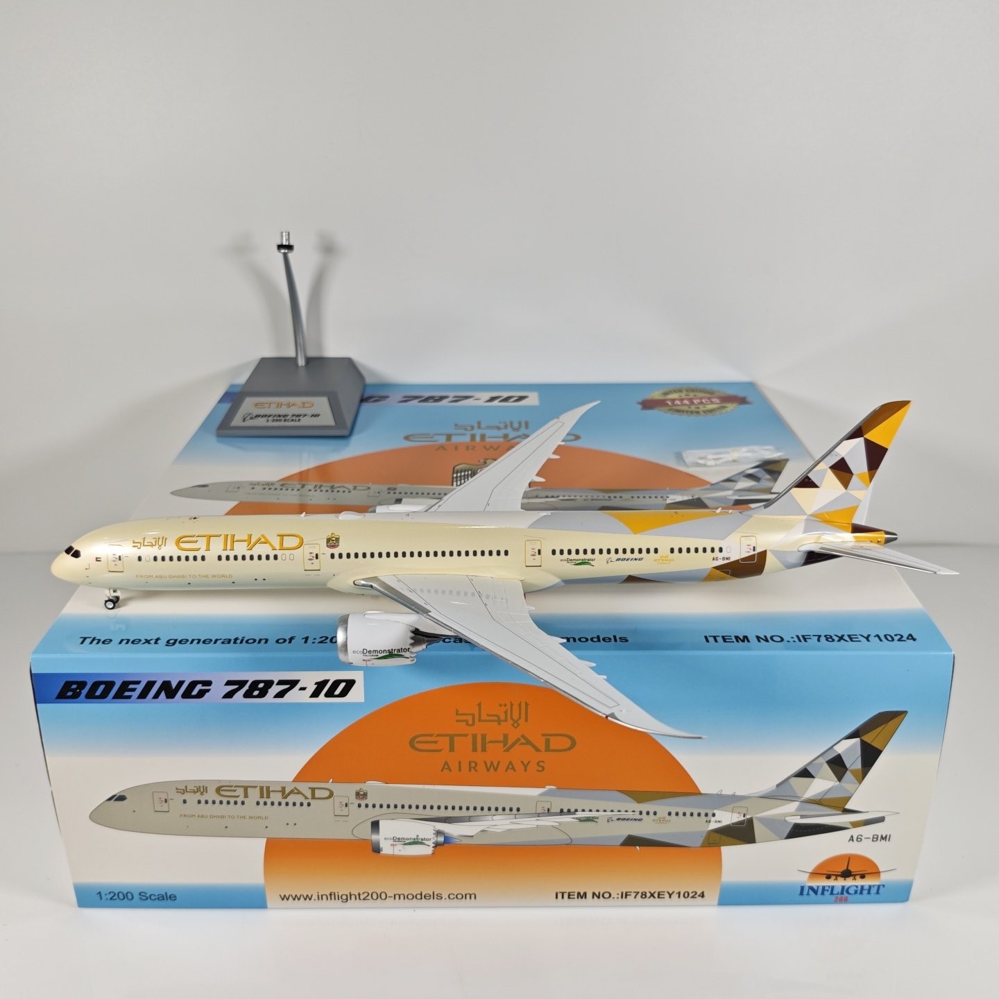 Inflight 1:200 Etihad Airways B787-10 A6-BMI Alloy Aircraft Model