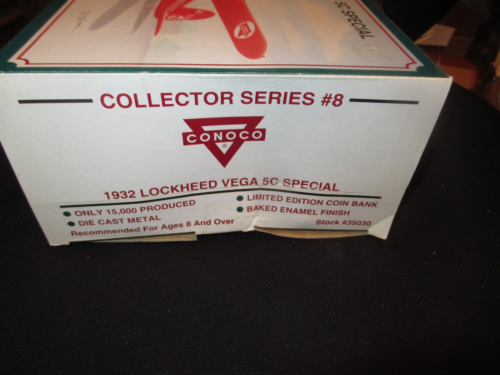 1932 Lockheed Vega 5C Special Conoco Diecast Plane Coin Bank Limited Edition