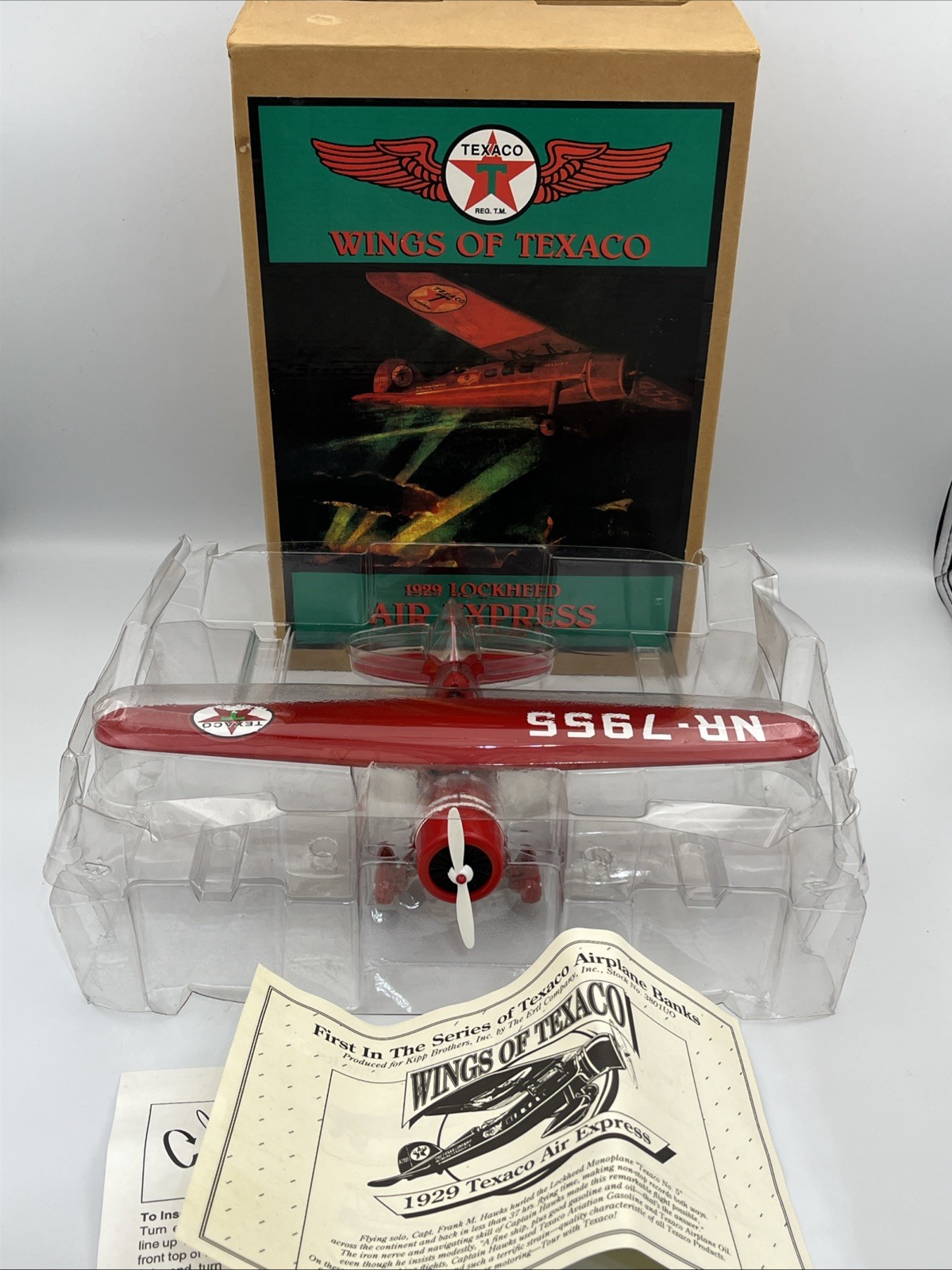 ERTL WINGS OF TEXACO 1929 LOCKHEED AIR EXPRESS DIE CAST COIN BANK
