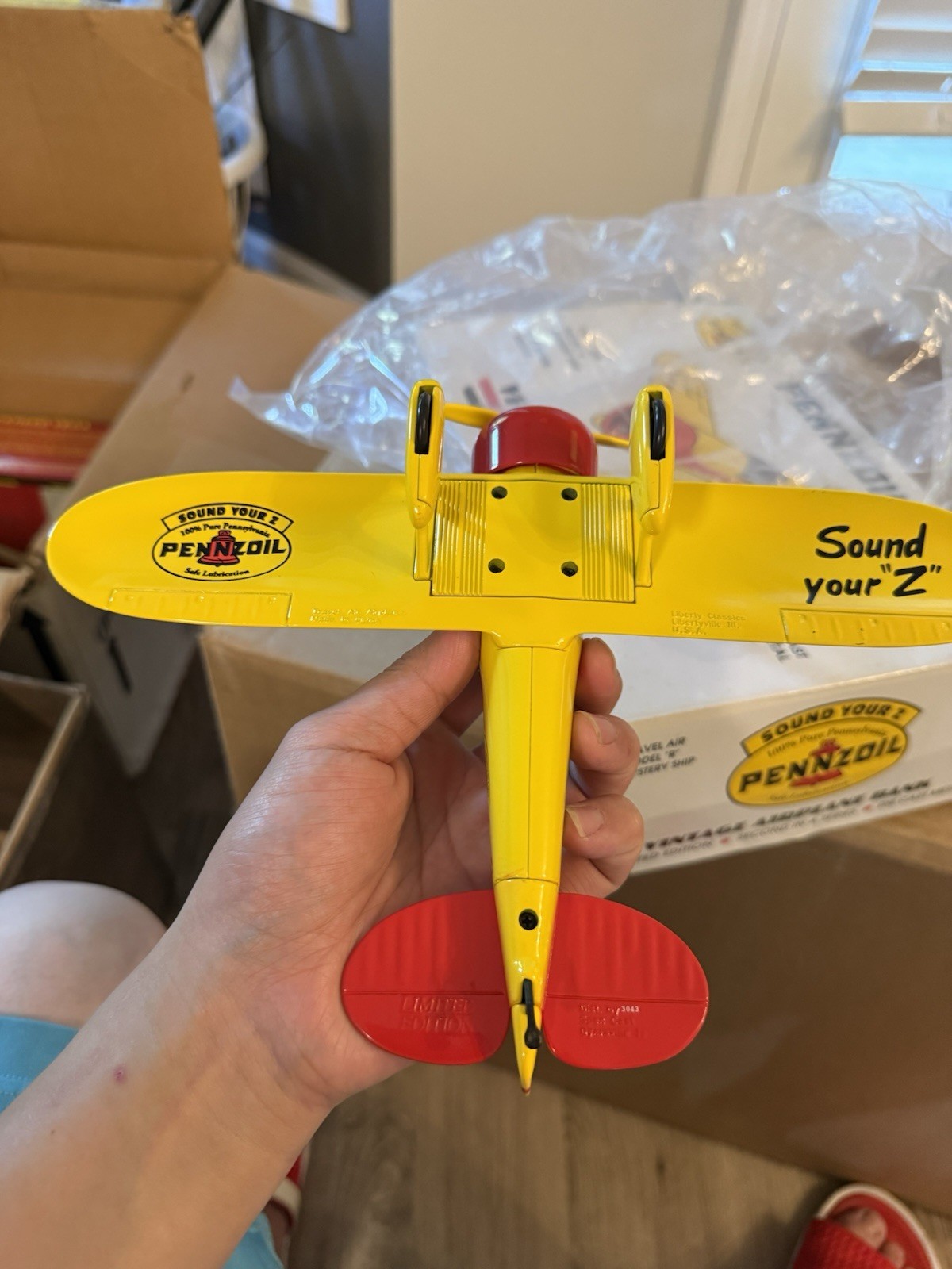 Pennzoil Diecast Model R Mystery Ship Airplane Bank #40002