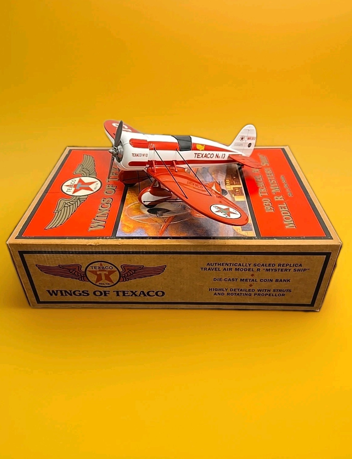 🔥 Wings Of Texaco 1930 Travel Air Model R Mystery Ship Airplane Bank #5 In Ser.