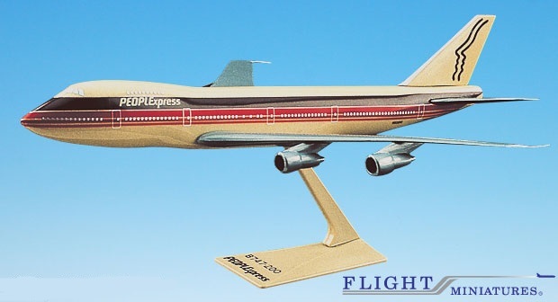 PEOPLExpress 747-100/200 Airplane Miniature Model Plastic Snap-Fit 1:250