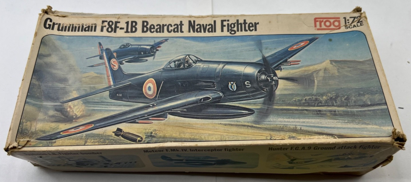 Rare Vintage 1975 Frog 1/72 Scale Grumman F8F-1B Bearcat Naval Fighter Kit