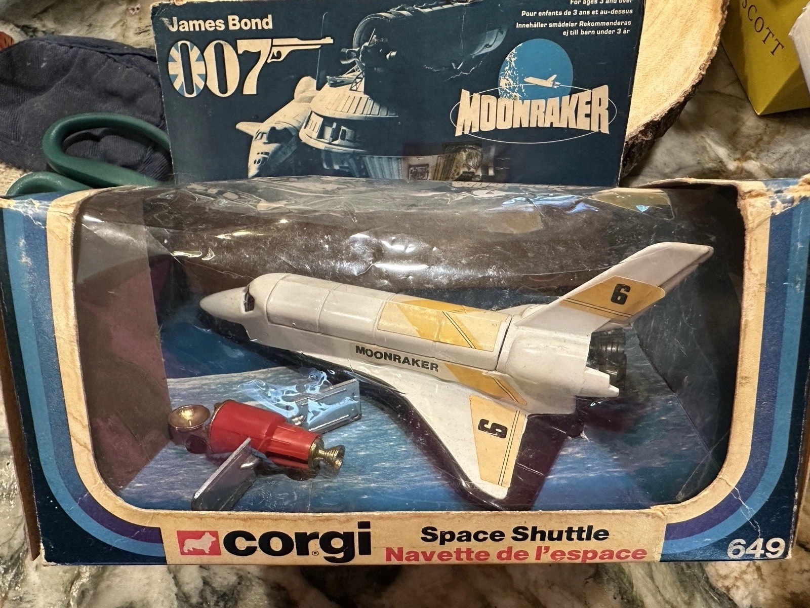 Original 1979 Corgi Diecast James Bond 007 MOONRAKER Space Shuttle 649 W/ Box