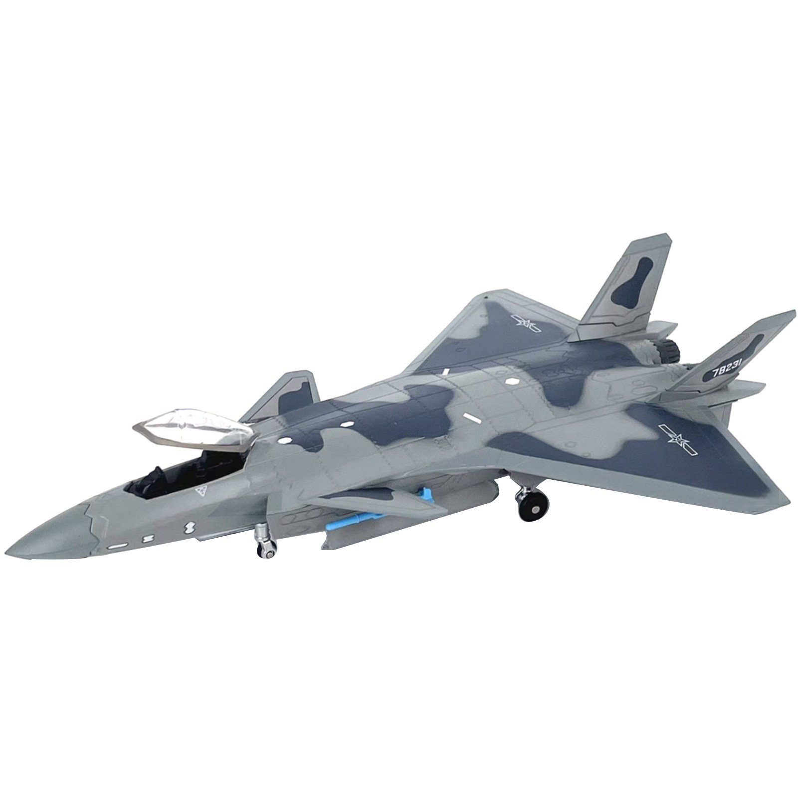 20.3cm Diecast Alloy 1/100 Chinese Air Force Chengdu J-20 Fighter Model Display